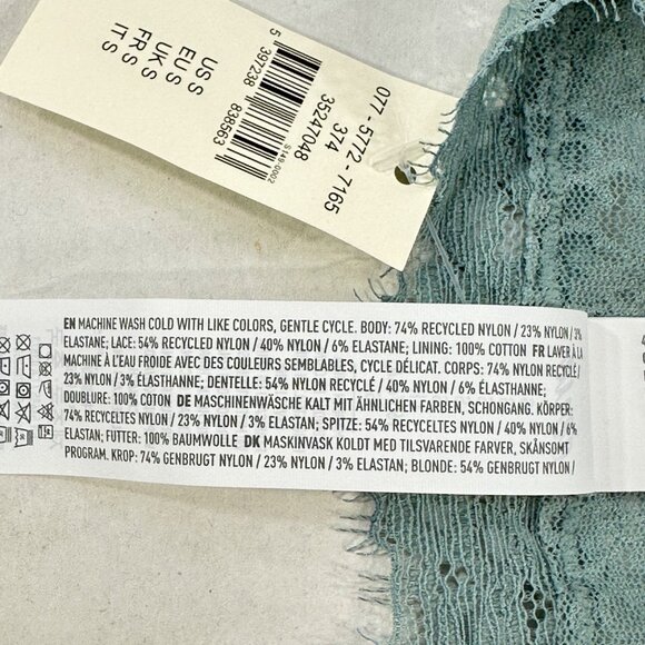 Aerie Women's Size Small Panty Thong Lace Seafoam Green New With Tags - Picture 6 of 10